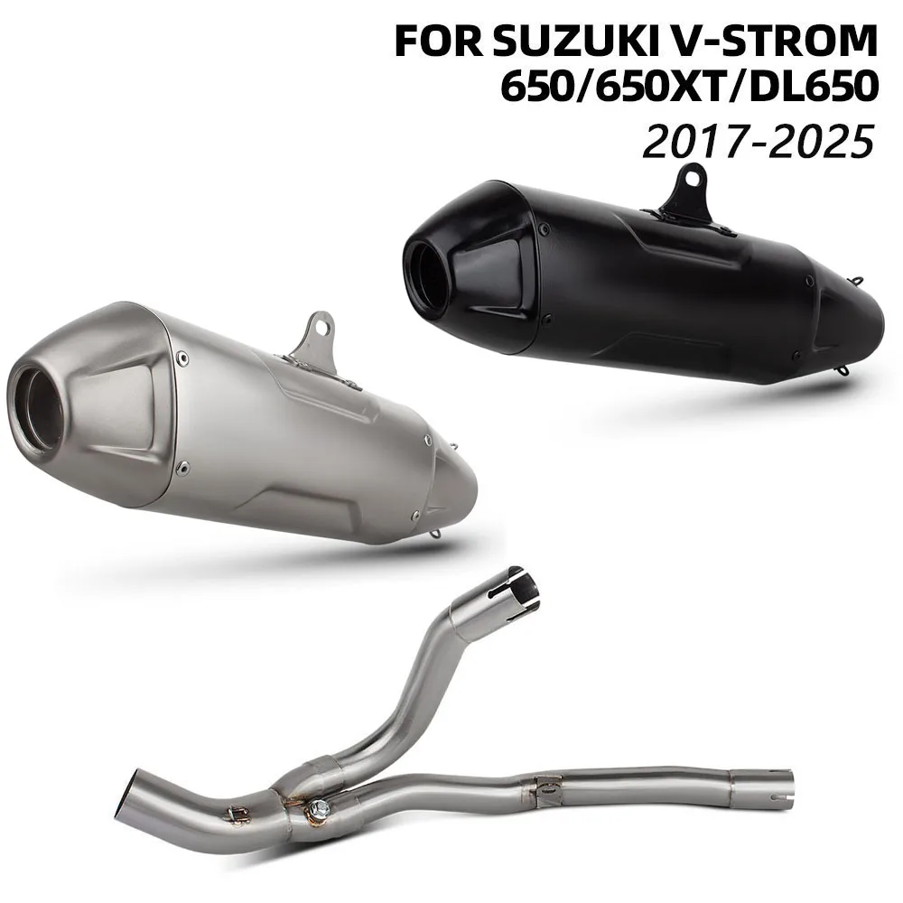 Motorcycle Exhaust Middle pipe part For Suzuki DL650 V-Strom 650/650XT 2017-2025 Motobike escape Muffler with DB Killer