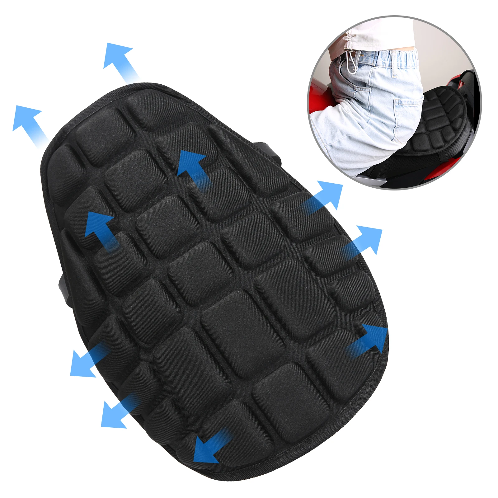 New Motorcycle Seat Cushion Cover Universal Motorcycle Foam Soft Comfortable Cushion Pressure Relief Ride Seat Pad