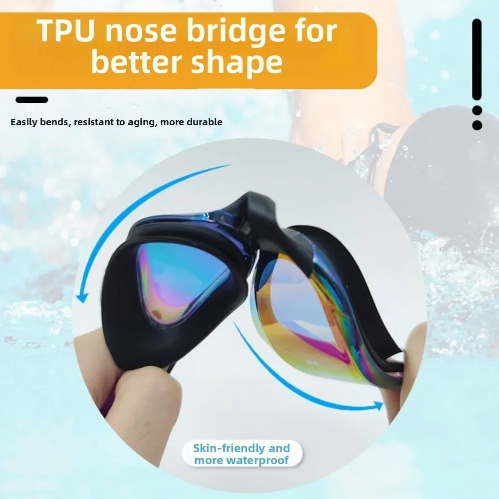 

HD Vision Adult Swimming Goggles UV Protection Adjustable Waterproof Eyewear Wide View Non-slip Swim Glasses Racing Swim