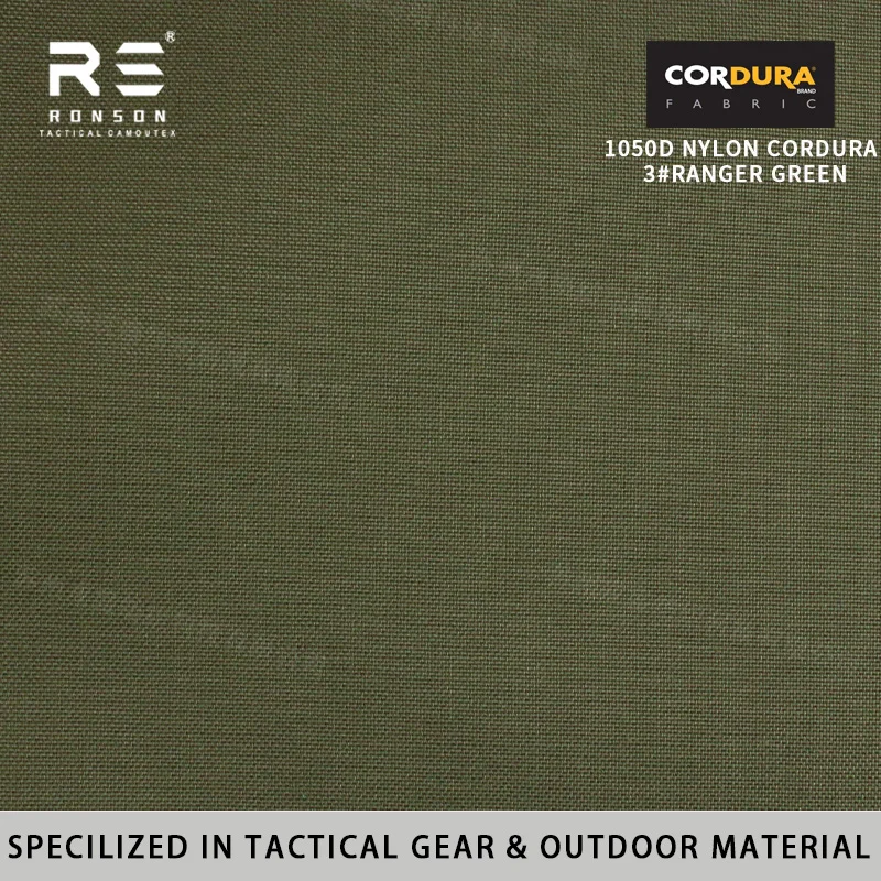 3#RG Ranger Green 1050D Nylon 6 Cordura Fabric Durable Woven Polyamide Oxford Fabric for Bags Tactical Gear WR+PU Coated Outdoor