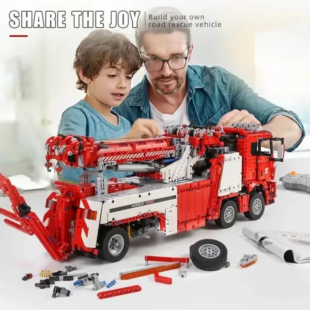 MOULD KING 17027 Technical Truck Toys APP&RC Motorized Fire Rescue Vehicle Car Model Building Blocks Bricks Kids Christmas Gifts