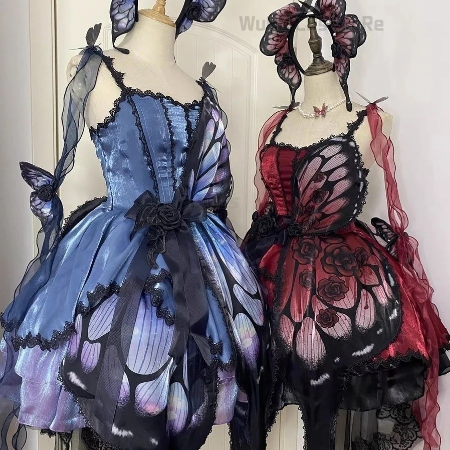 ชุดผีเสื้อแฟนซีหญิงสาวปาร์ตี้ชุดอะนิเมะคอสเพลย์ชุดเดิมฮาโลวีน Lolita บัลเล่ต์สไตล์ Princess Shine ชุด
