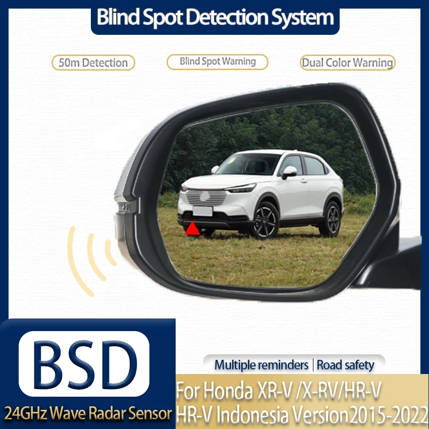 Safe Driving Alert, 24GHz Car Radar, Blind Spot Detection, Flashing LED & Beep Alarm for Honda HR-V/Indo HR-V/XR-V 2015-2022