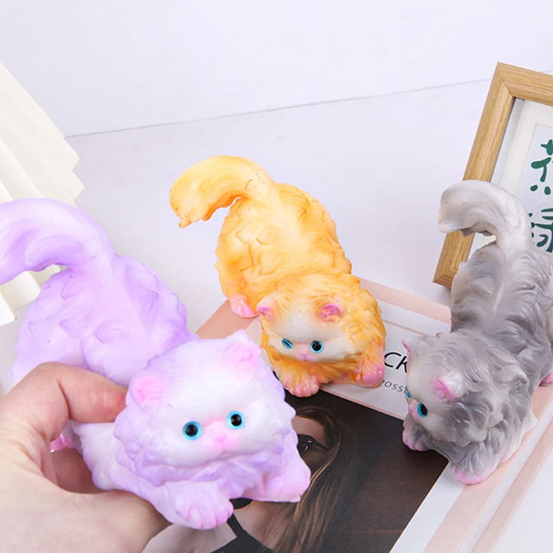 Cat Squeeze Toys TPR Big Cat Three-dimensional Pinch Toys Super Cute Stress Relieving Doll Relaxing Gift