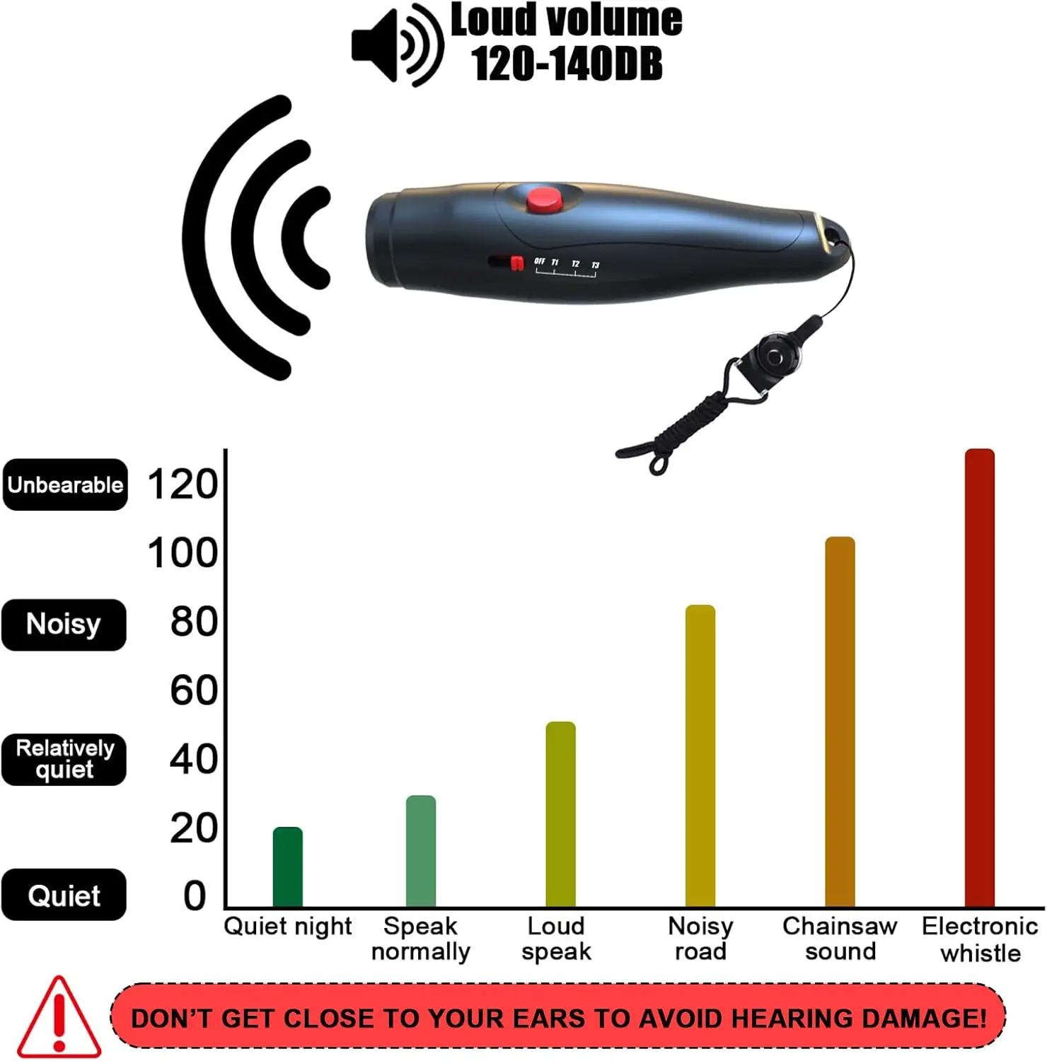 صافرة إلكترونية محمولة مع مؤثرات صوتية ثلاثية الأوضاع رائعة للأنشطة الخارجية وإدخال حركة المرور والتدريب على الطيور والحكم الرياضي