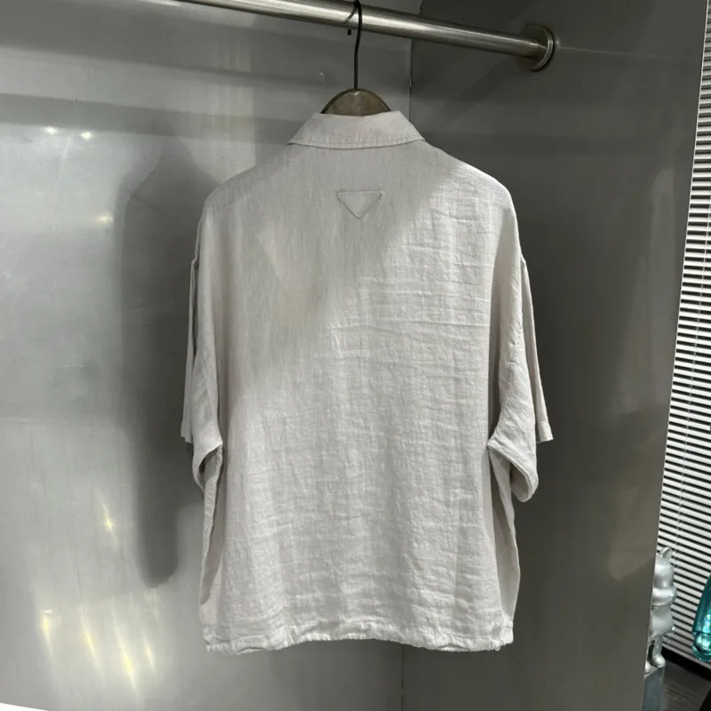 HKSH Summer New Men's Tide Punk Casual Loose-Fit Wide-Cut Hemp-Linen Short-Sleeve Shirt Japanese Vintage Ins Chic Shirts HK25664