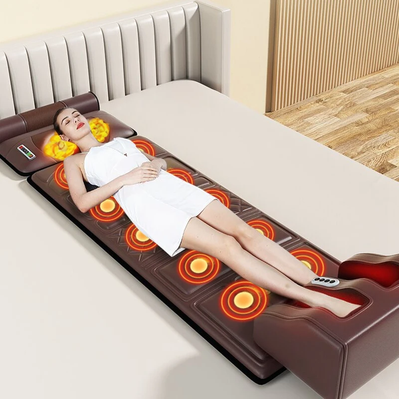 Electric Massage Mattress Vibrating Heating Infrared Massager Kneading Mat For Neck Back Foot Full Body Pain Relief Relaxation