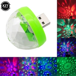 Car Auto USB DJ RGB Mini Colorful Music Sound LED USB-C IOS Holiday Party Karaoke Atmosphere Lamp Welcome 5V Ball Laser Light