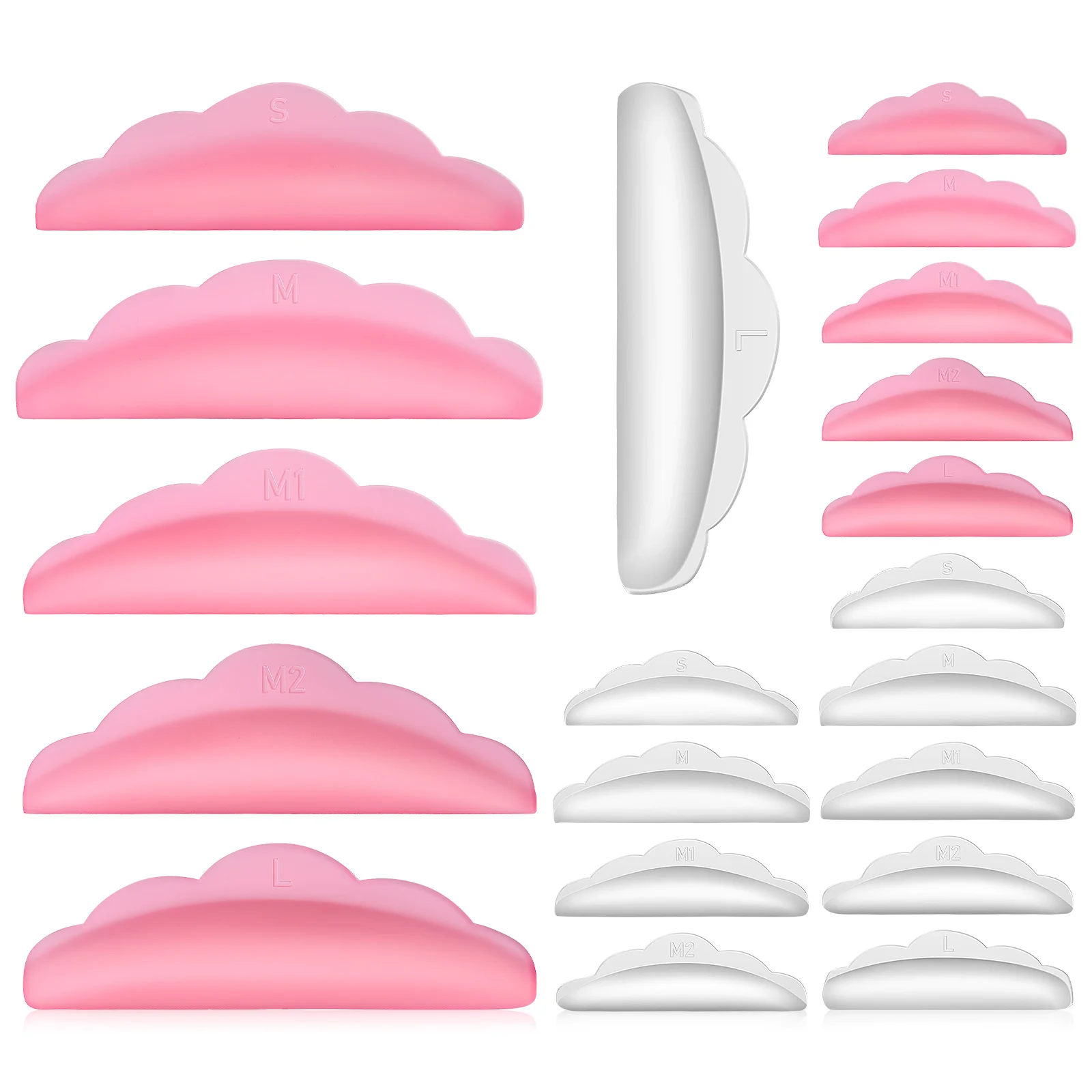 20 Pairs Eyelash Aid Lift Rods Pads Kit Large Curler Reusable Lifting Small Silica Gel Medium Silicone