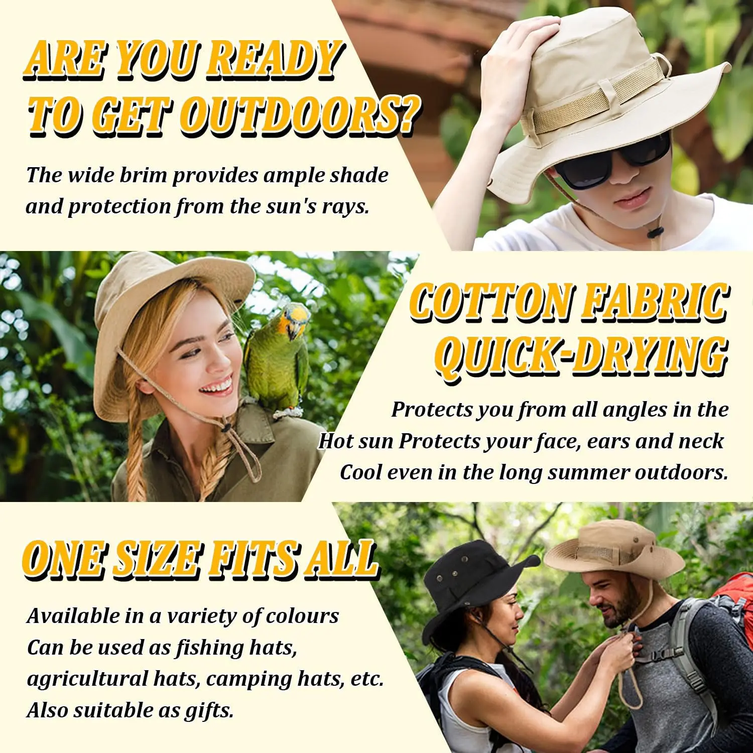 

New Sun Hats for Men Outdoor Fishing Cap Wide Brim Anti-UV Protection Women Bucket Hat Summer Hiking Fisherman Caps