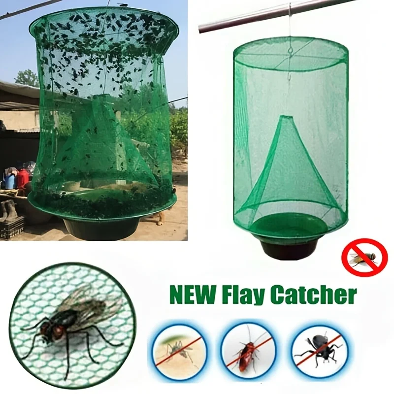 6/3pcs Ranch Fly Trap Reusable Fly Trap With Tray For Indoor Outdoor Hanging Farms Stable Garden Orchard Park Pest Control Tools