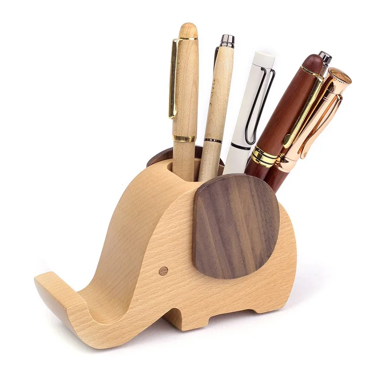 

New Multi-functional Creative Elephant Pen Holder Beech Ornament Office Desktop Stationery Storage Mobile Phone Holder Explosion