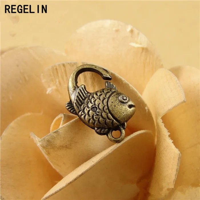 REGELIN Antique Silver Fish Lobster Clasp Hooks 10pcs/lot 20*13MM For Necklace Bracelet Chain DIY Jewelry Accessory Findings