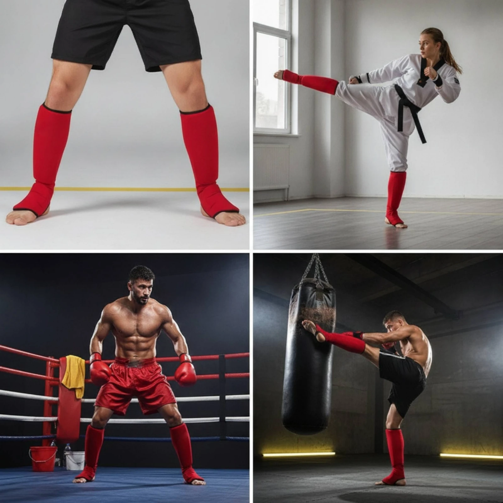 

Knitted Shin Guard with Foot Cover Elastic Shin Guard with Instep Protection Leg Foot Protector Snug Safety Gear Secure