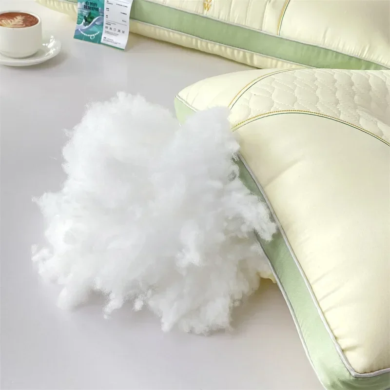 Household pillow core with soft silk and smooth neck protection to aid sleep.