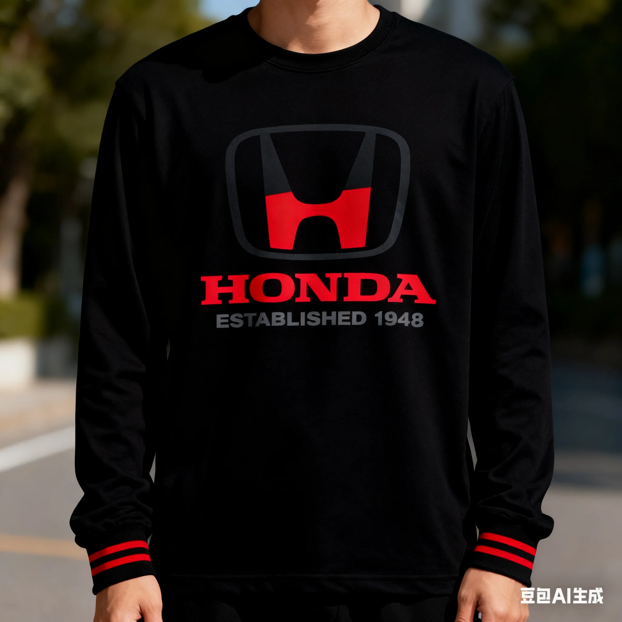

3D Printed Honda Mountain Bike Racing Motorcycle Long Sleeved T-shirt Daily Outdoor Cycling Clothing