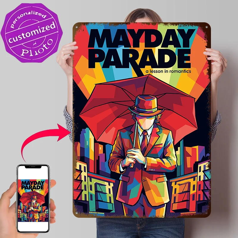 Mayday Parade A Lesson in Romantics Album Personalized 3D Textured Metal Poster Wall Art Tinplate Sign for Vintage Interior Home