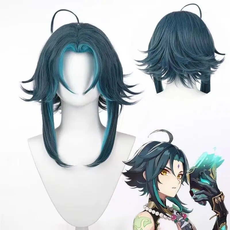 

Genshin Xiao Cosplay Wig Synthetic Men Short Hair for Party Wigs