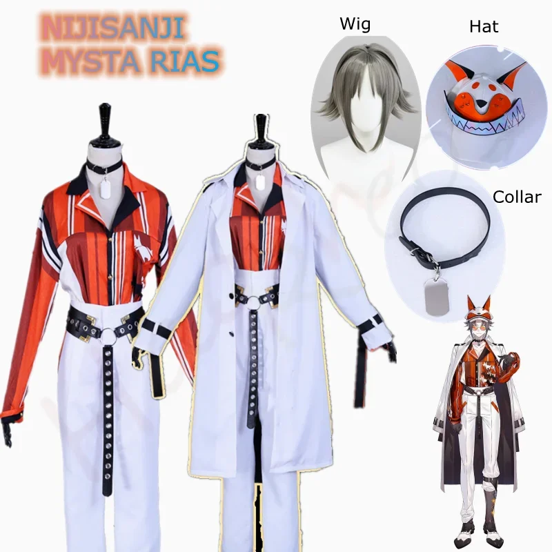 Vtuber YouTube NIJISANJI Mysta Rias Cosplay Costume Adult Women Suits and Hats Wig Accessories Halloween Carnival Party Suits