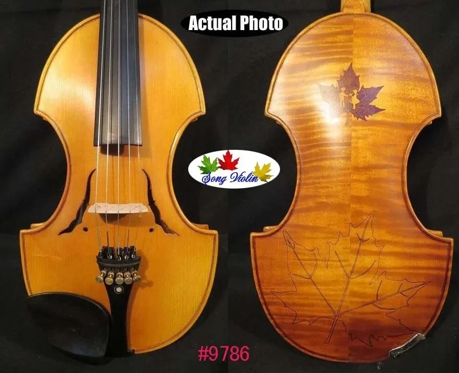 

Baroque style SONG Brand Master inlay maple leaf 5strings 4/4 violin #9786