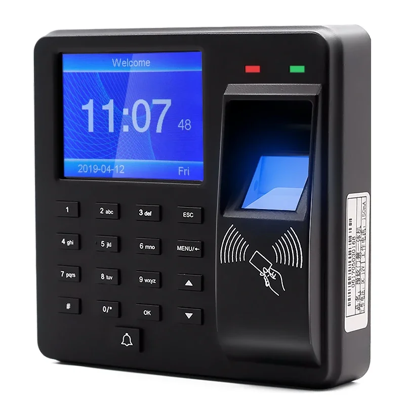 Biometric and Fingerprint Employee Recognition Temperature Scanner and Electronic Time Attendance Machine for Comix