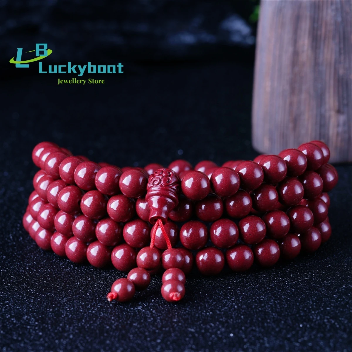 

Natural Cinnabar 108 Six Character True Words Purple Gold Buddha Bead Multi Loop Bracelet Simple and Versatile for Men and Women