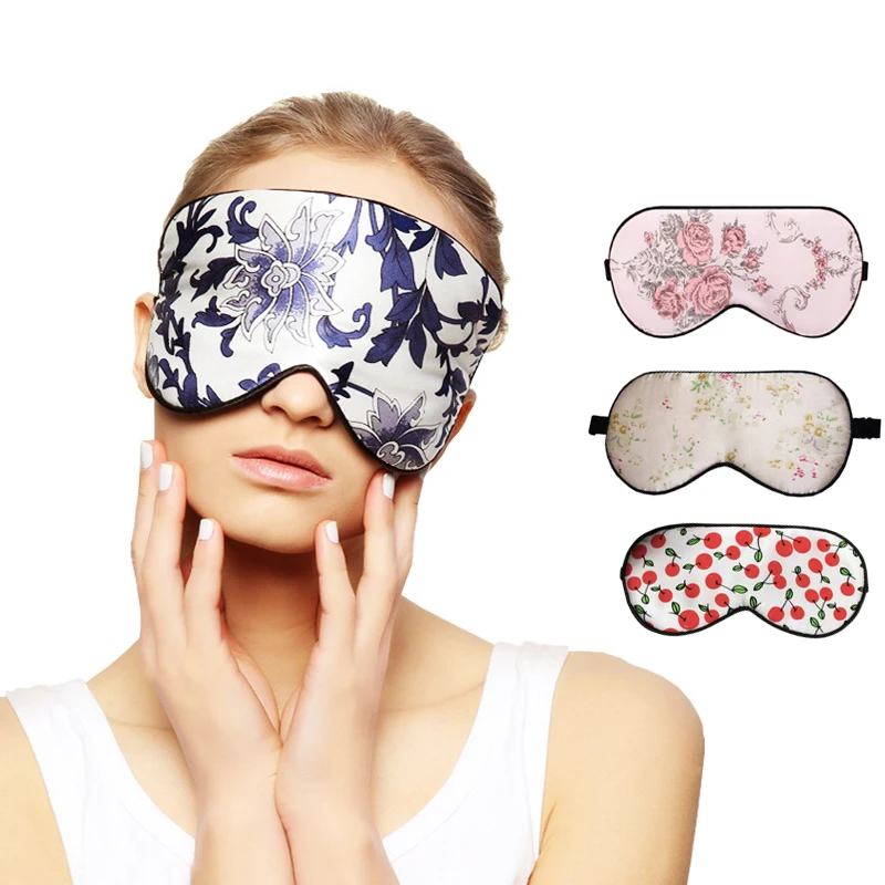 100% Silk Sleep Mask Natural Fast Sleeping Eyeshade Eye Patch Cover Shading Eye Mask Portable Blindfold Travel Night Eyepatch