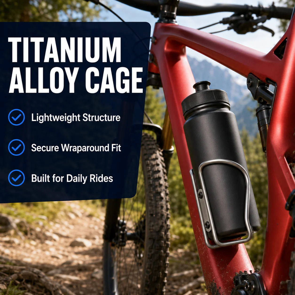 BOLANY Titanium Alloy Bicycle Bottle Cage Lightweight Durable Cup Holder for MTB Road Bike Cycling Accessories