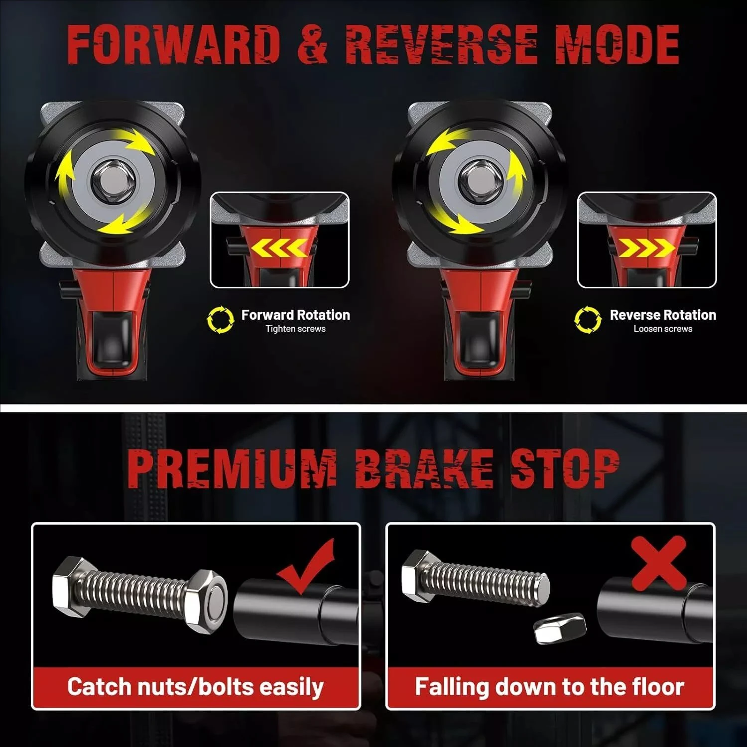 18V 3000 RPM Power Impact Wrench 1/2 inch 1000N.m Max Torque Cordless Impact Gun 4 Sockets 4000mAh Battery Speed Trigger LED