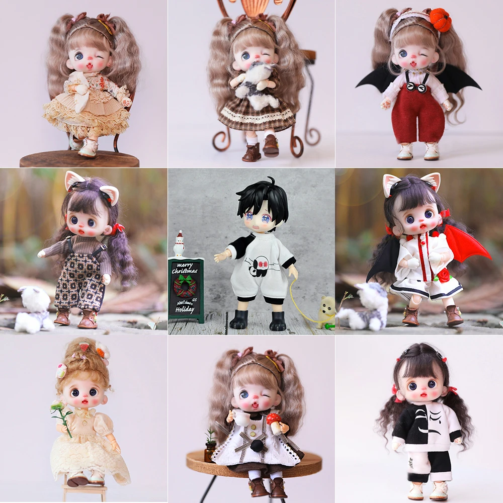 Ob11 Costume Lolita Dress Obitsu11 Demon Suit 1/12Doll Clothes Suit Overalls suit For GSC,Cu-Poche,YMY P9, Molly Dolls