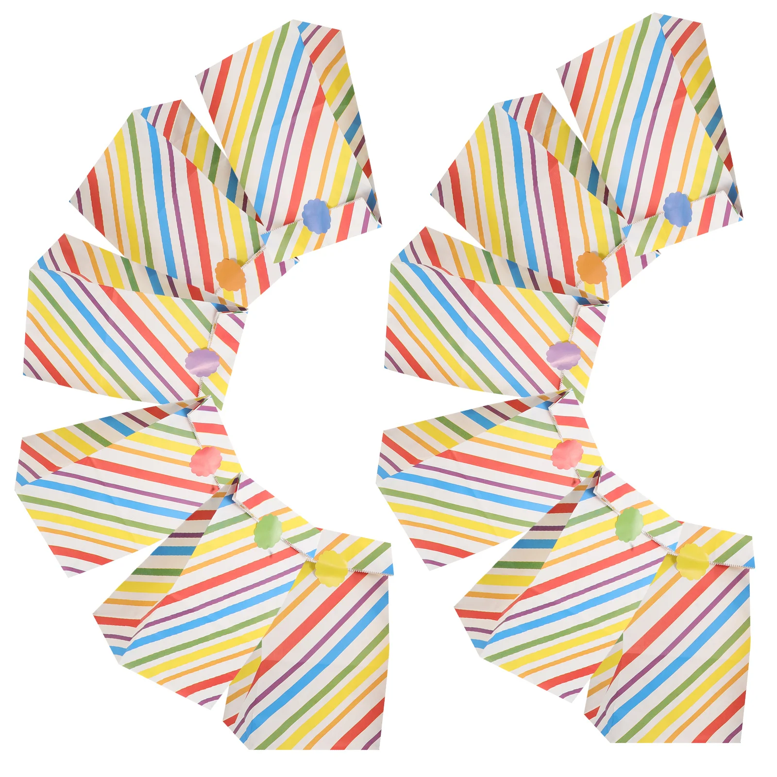 

Rainbow Candy Striped Paper Kids Party Favors Birthday Goodie Large Gift Bags Christmas Decorations Sweet Treat Bags Packaging