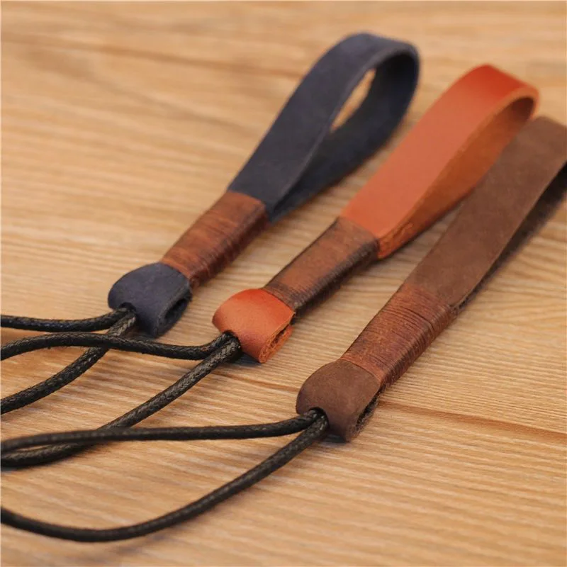 Genuine Leather Keychains Cowhide Weave Lanyard Keyring Men Women Car Key Holder Key Cover Auto Keyring Accessories Gifts