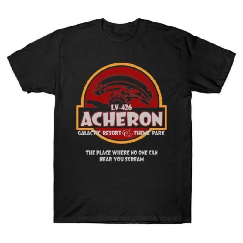 ACHERON BLACK Sci-Fi Alien Gift T-Shirt Weyland LV-426 Xenomorp Horror movie Short Sleeve Graphic clothes All size tops S-6XL