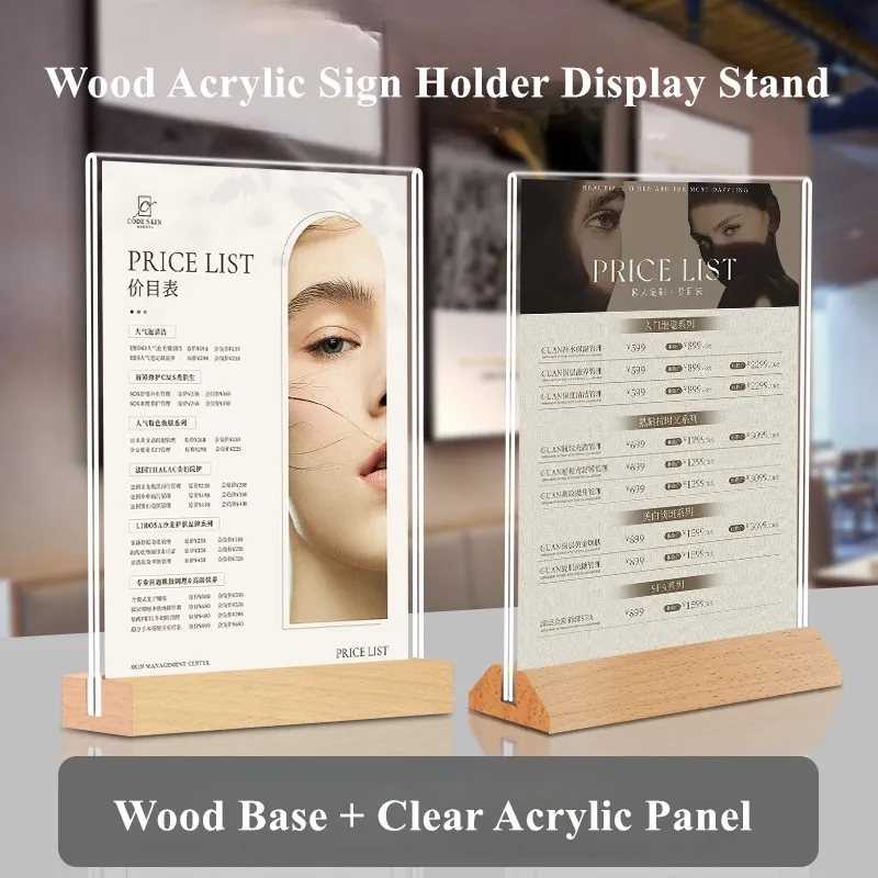 A6 100x150mm T / L Use Acrylic Sign Holder Display Stand Plastic Menu Paper Card Holder Display Stand Photo Picture Poster Frame