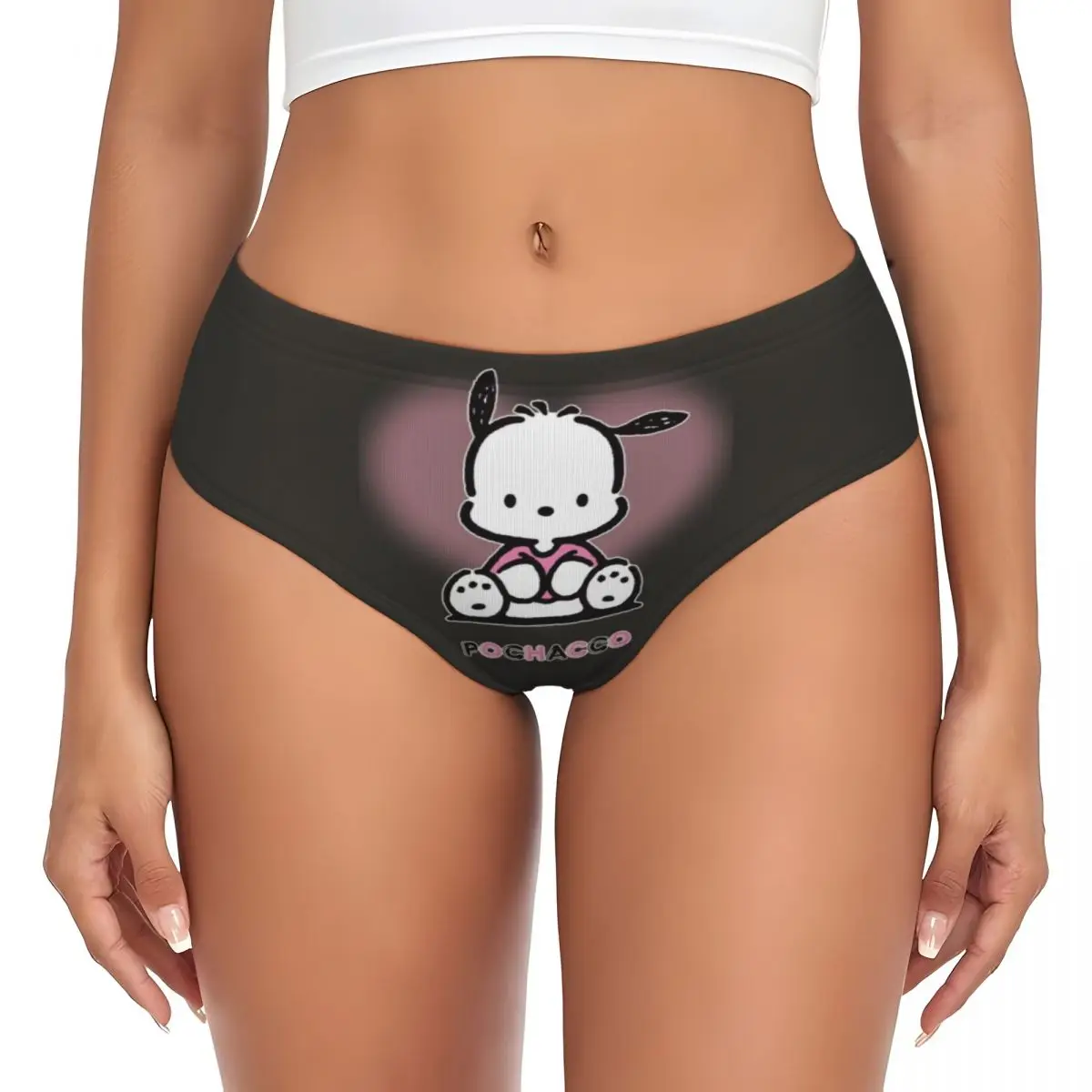 Pochacco-bragas de dibujos animados para mujer, ropa interior elástica transpirable, personalizada, Anime