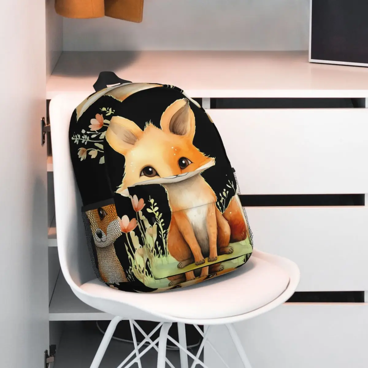 

Cartoon Fox In The Grass Backpack Student BookBag Kids School Bag Laptop Shoulder Bags for Men Women