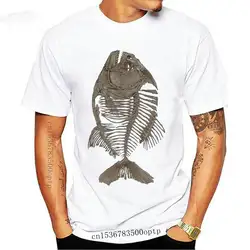 Man Clothing Piranha Fish Skeleton Bone Angler White t-shirt 9624