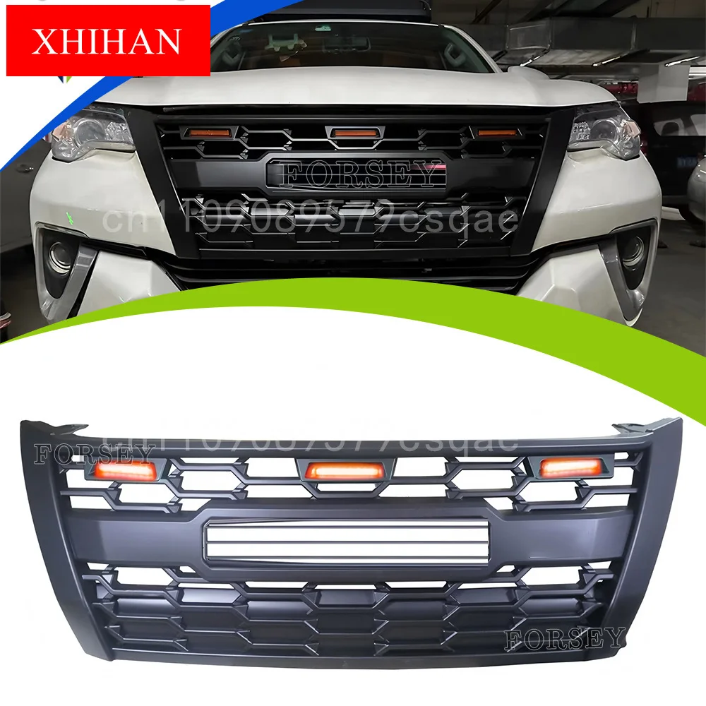

Front Bumper Grille Modified Mask Radiator Grill Mesh For Toyota Fortuner TRD Style 2016-2020 Modified Racing Grills