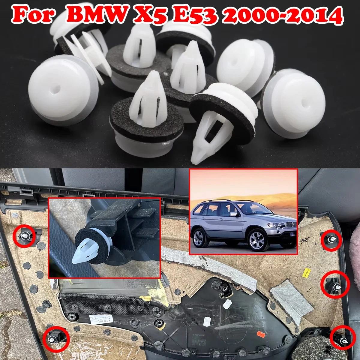

10/20Pc For BMW X5 E53 2000 2001 -2014 3 Series E46 F30 F31 F80 E90 E91 E92 E93 Car Door Cards Panel Fascia Trim Clips Rivets
