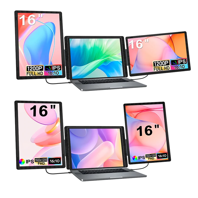 

Новый портативный монитор 2026 года, 2.5K (2560*1600), 16 дюймов, 100% sRGB, с горизонтальной и вертикальной ориентацией, отсоединяемый, поворотный экран