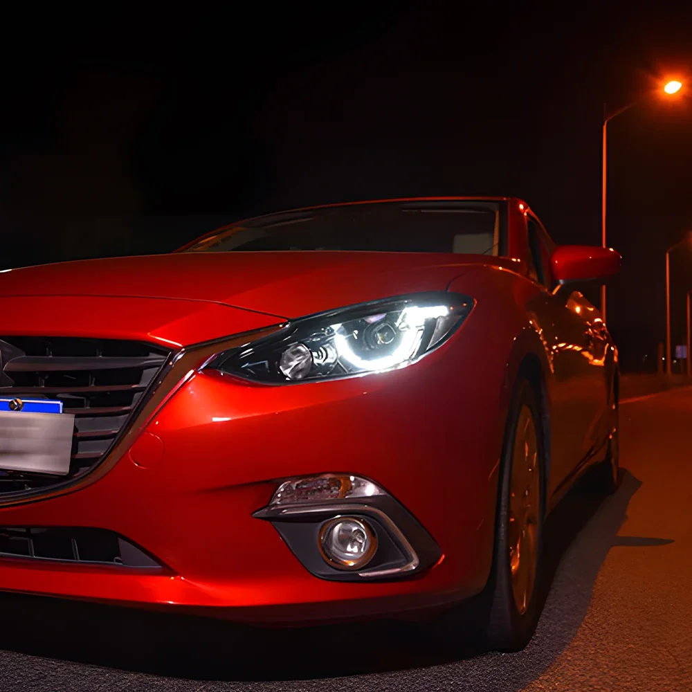For Mazda 3 Axela 2014-2016 LED Car Headlight Assembly Upgrade High-Quality DRL Projection Lens Accessories