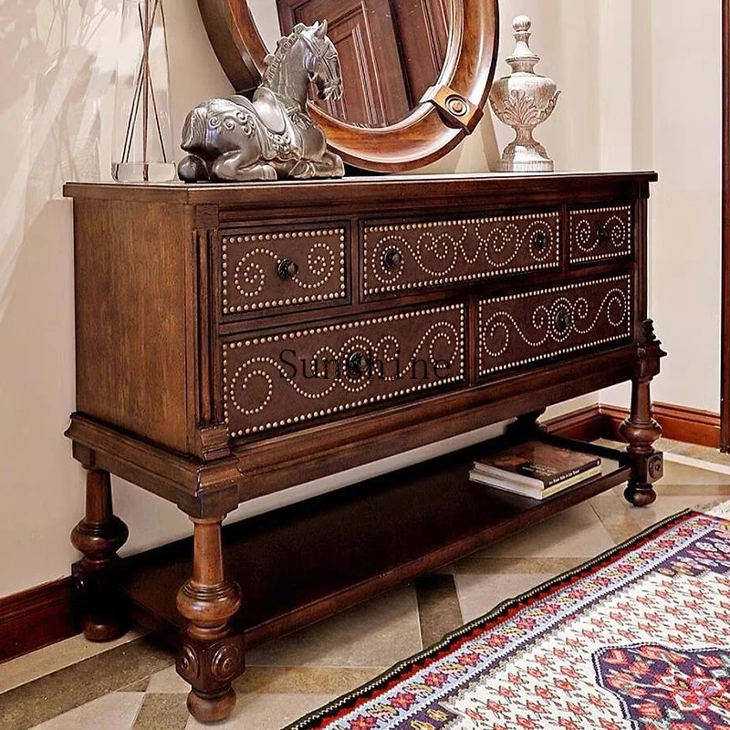 

American style, decoration, retro and old, series living room entrance, marble living room chest