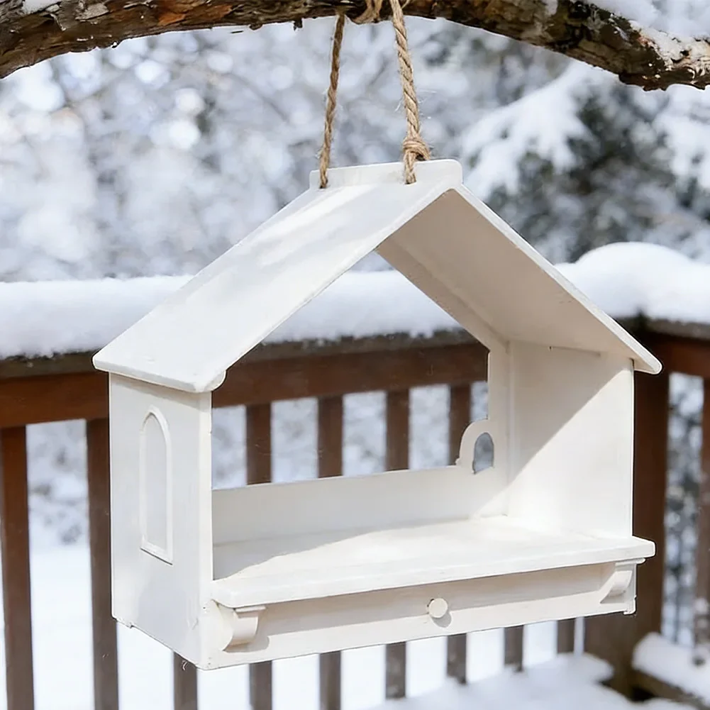 1 Pcs Window Mounted Bird Feeder For Garden Decoration White Easy Clean Refill Attracts Finches Cardinals Wildlife Garden Parts