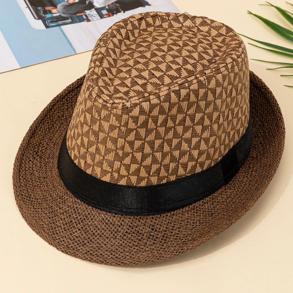 Men's Top Hat Fashion Korean Sun Hat Summer Thin Hat Men's Summer Sunshade Hat Outdoor Sunscreen Jazz Hat Straw Hat