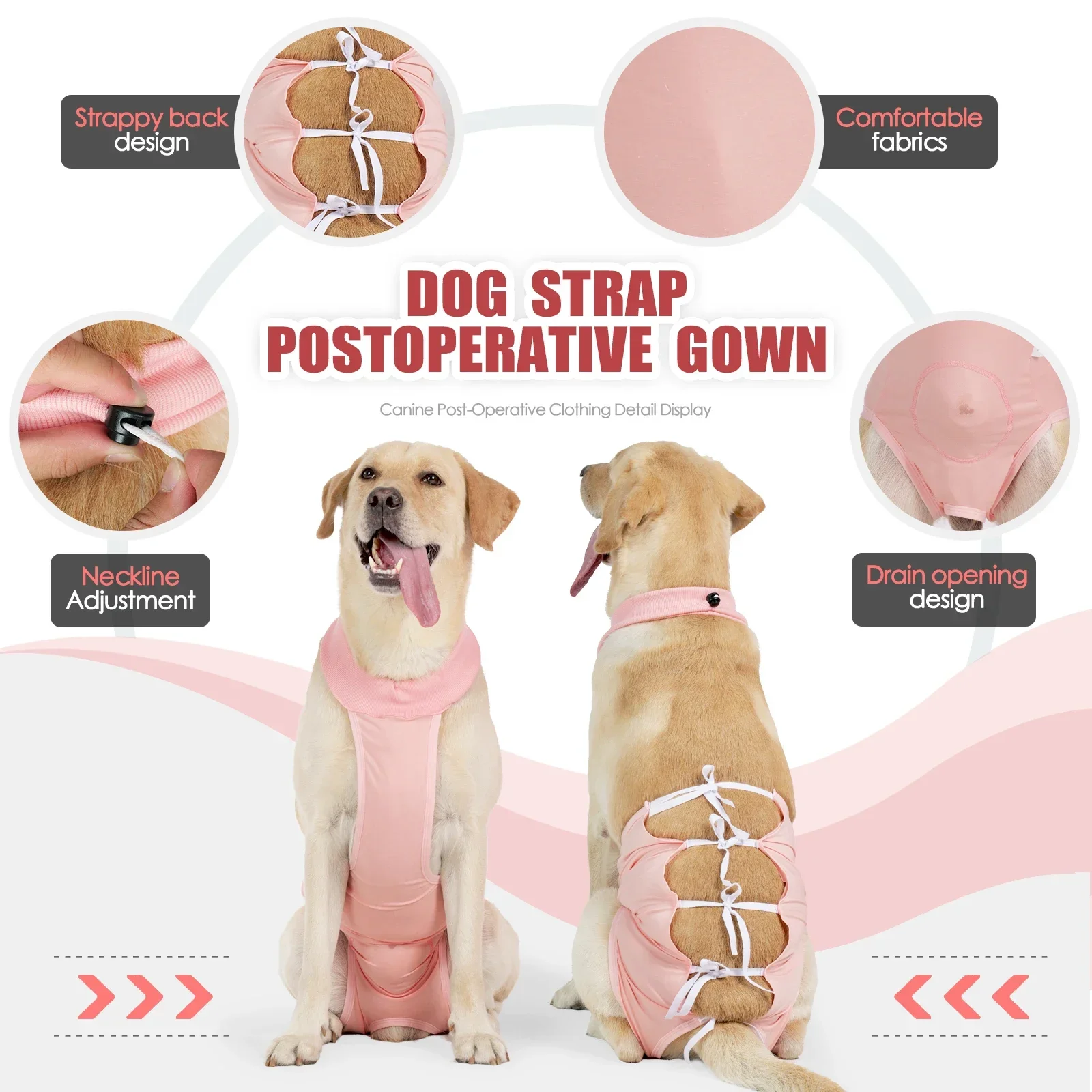 Breathable Pet Surgery Recovery Suit Dog Bodysuit E-Collar & Cone Alternative Surgical Suit After Spayed Neutered Wear