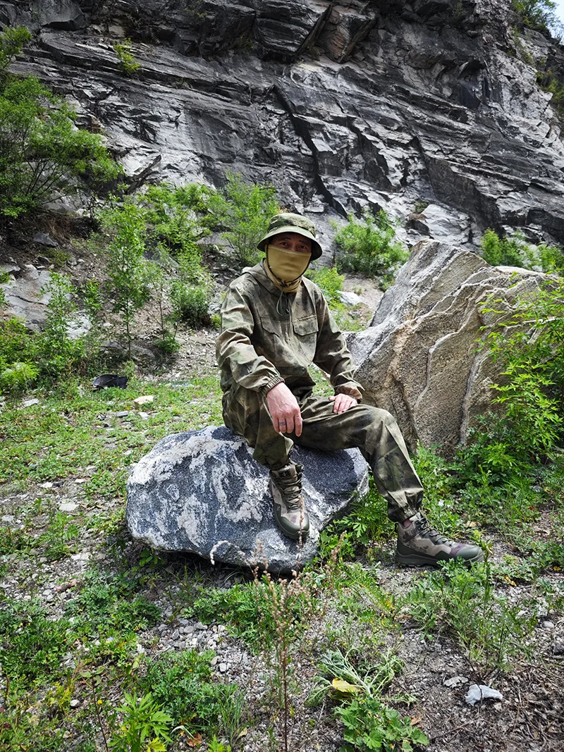 Militärisches Tarnuniform-Set, atmungsaktiver Sommer-Trainingsanzug, Outdoor-Mehrzweck-Taktische Arbeitskleidung, komplette Overalls – Detail 21