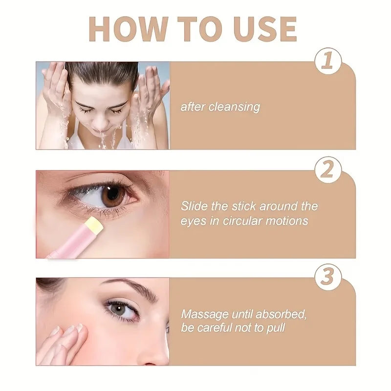 【Instant Lifting and Firming】Highly Concentrated Caffeine Firming and Nourishing Eye Cream Stick, Added with Collagen, Ceramide Np, Niacinamide, and Caffeine, the Texture Is Refreshing and Easy to Absorb, Instantly Lifts and Firms the Skin Around the Eyes - view 6
