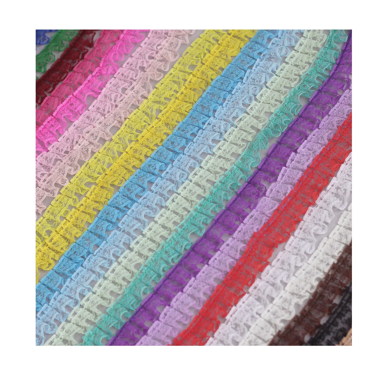 22 colors non-elastic lace DIY mesh lace clothing hair accessories pleated lace 35yard price