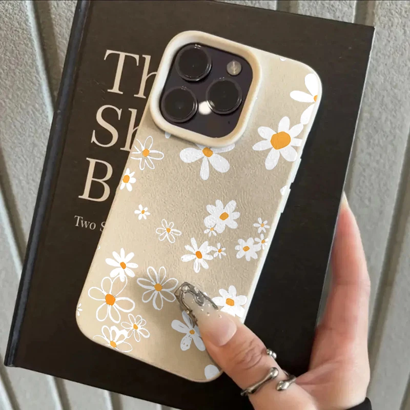 로맨틱 데이지 꽃 패션 폰 케이스 아이폰 17 에어 16 15 13 11 14 12 플러스 프로 맥스 XR XS 충격 방지 TPU 커버