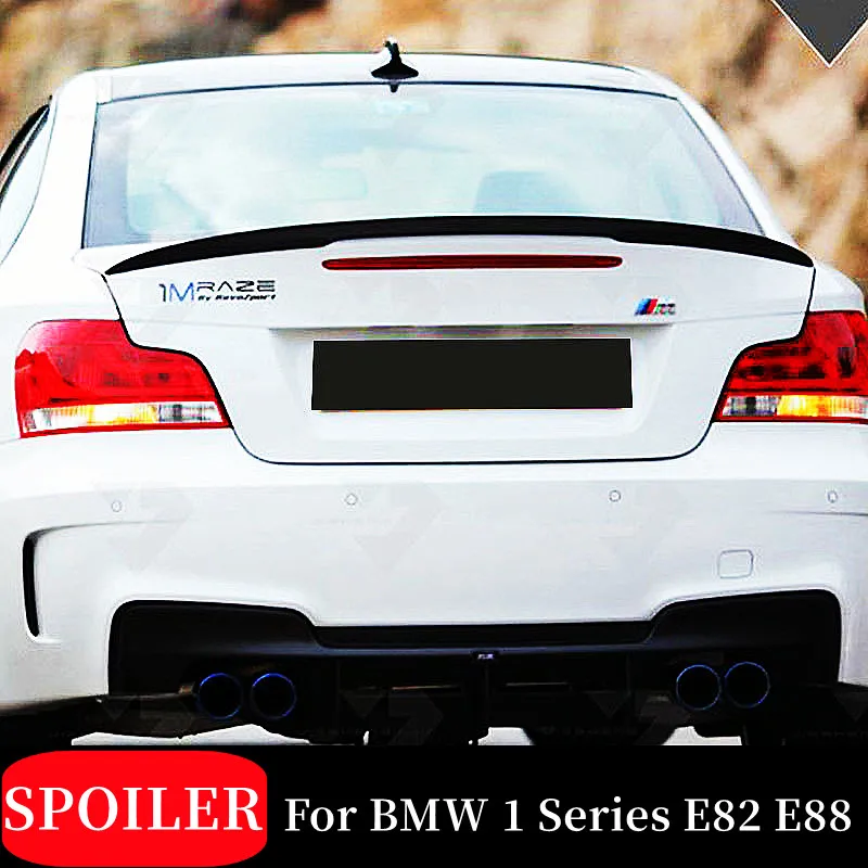 

For 2006-2012 BMW 1 Series E82 E88 ABS Black Carbon Rear Trunk Lid Boot Ducktail Spoiler Wings Exterior Tuning Accessories